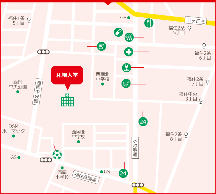 札幌大学周辺の地図